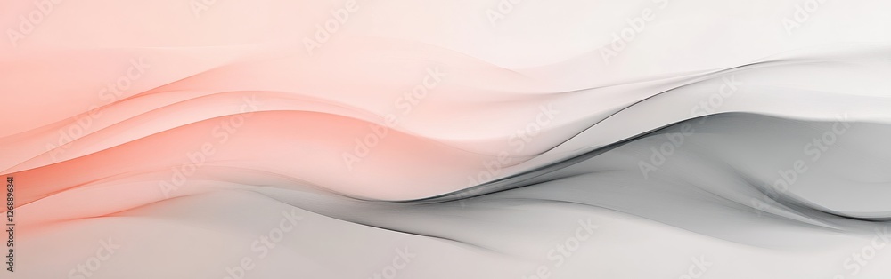 Aufkleber elegant blend of pastel coral and gray flowing harmoniously across the canvas, creating a serene abs