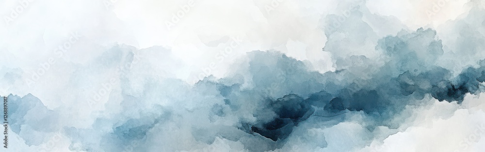 Poster elegant transition of muted blue tones creating a serene atmosphere in a minimalist design