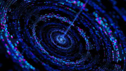 Big data artificial intelligence machine learning neural network flow complex information science innovation technology data analysis visualization cyberspace future. 3d rendering..