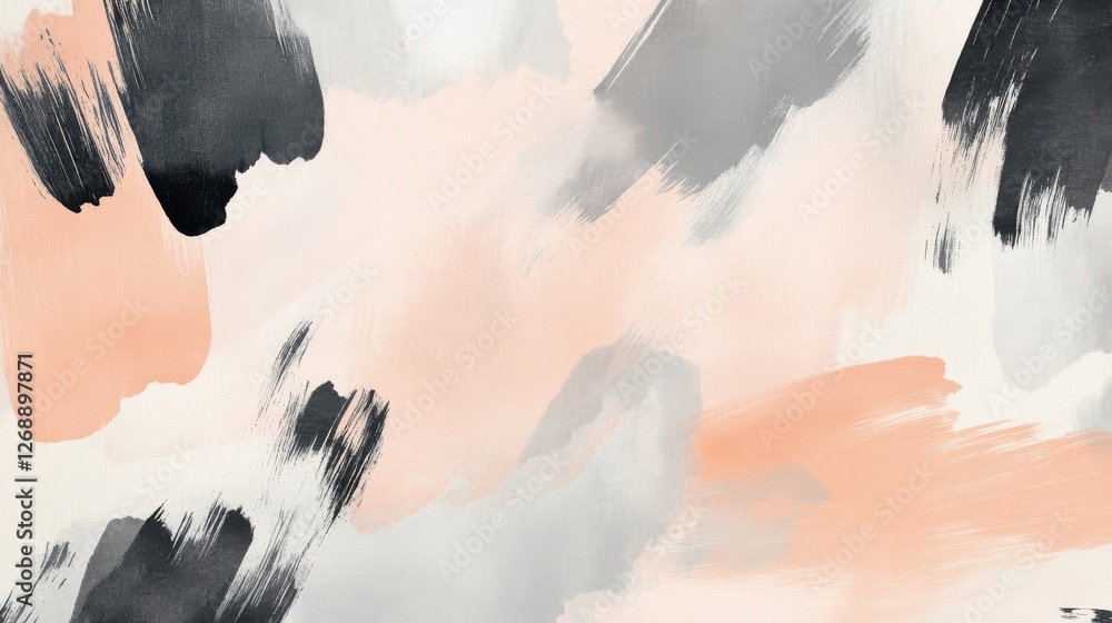 Aufkleber Abstract pencil strokes and undefined marks creating a modern art piece with soft color blends in a minimalist style