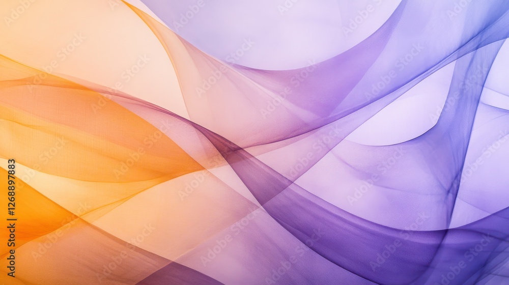 Poster abstract gradient of pencil strokes in vibrant hues of orange and purple creating a soothing visual 