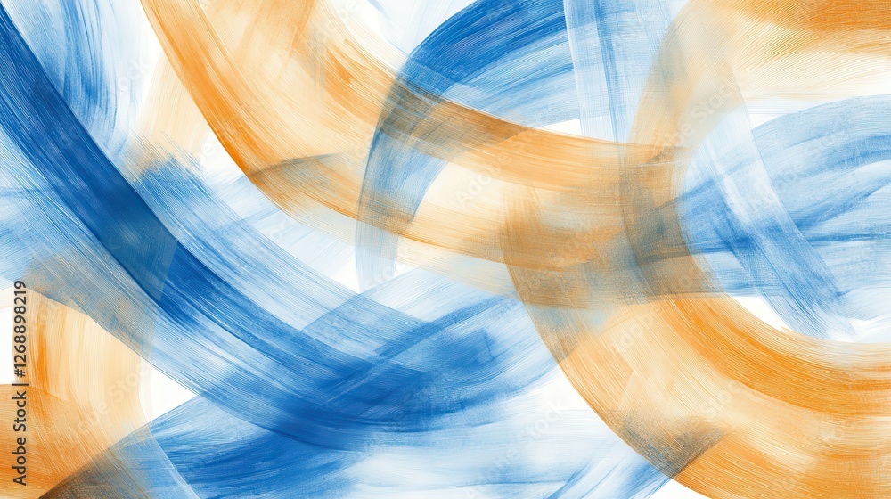Aufkleber abstract pencil strokes create a serene background with blue and orange hues blending harmoniously i