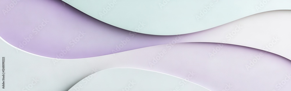 Aufkleber Soft pastel arcs in lavender and mint forming an abstract design that evokes calmness and serenity in a modern setting