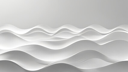 Stylish and modern minimalist seamless white wave texture pattern background with monochromatic color scheme. Abstract White Wave Forms background