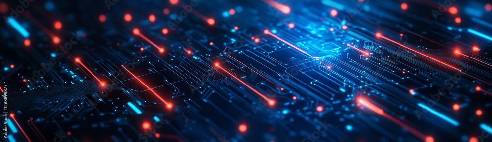 Poster digital network data flow circuit board