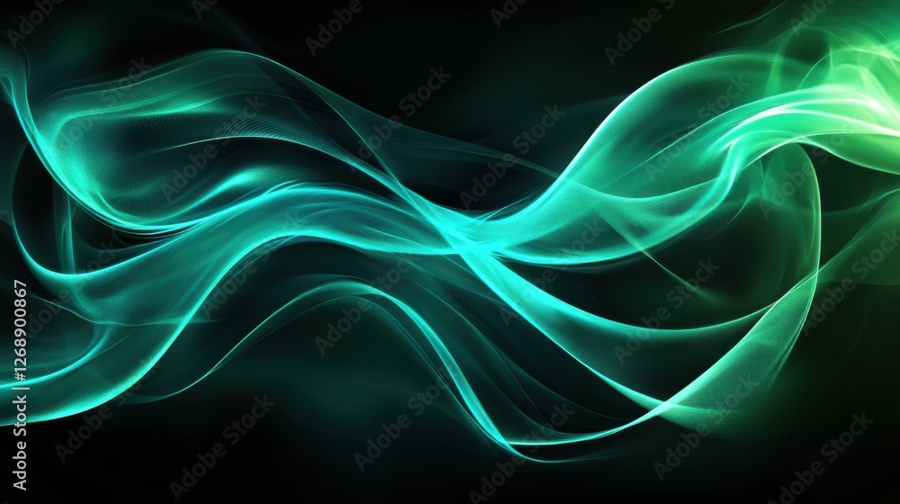 Poster blue smoke waves with smooth, flowing lines create an abstract backdrop