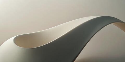 Abstract White Form, Curving Design Element