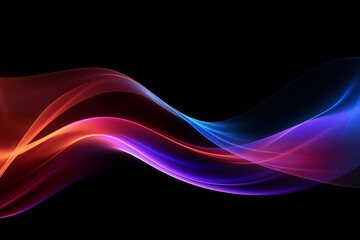 Abstract wave line pattern, dynamic, colorful light generative ai