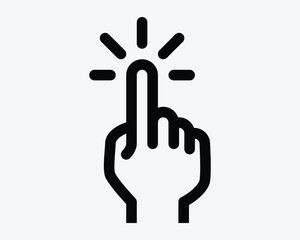 Finger Tap Cursor Click Touchscreen Gesture Hand Touch Screen Phone Outline Line Shape Icon Sign Symbol Illustration Artwork Graphic Vector