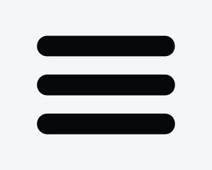 Fototapeta premium Hamburger Menu Selection Three Lines Option Website Navigation Navigate Open List Icon Black White Symbol Sign Graphic Illustration Vector