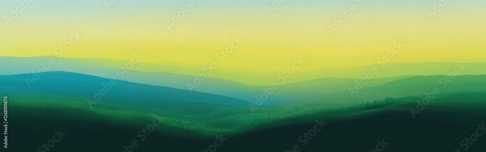 Aufkleber gradient background blending shades of forest green creates a tranquil atmosphere for a serene lands