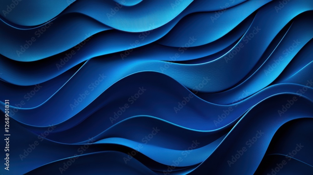 Poster soft blue waves flow like silk, creating an abstract textured backdrop