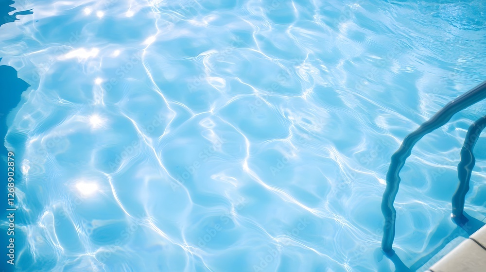 Leinwandbilder calm and serene rippling surface of crystal clear blue water in a swimming pool or pond on a sunny d