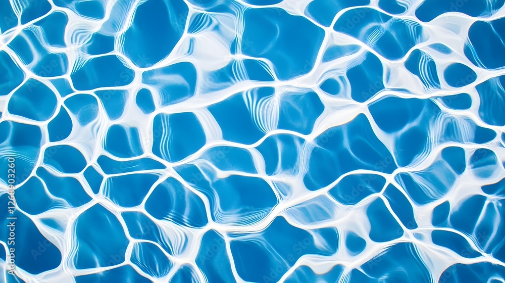 Poster Calming Underwater Texture with Flowing Aquatic Ripples and Reflections  Tranquil and serene digital background with abstract pattern of water surface and movement