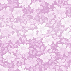 Romantic Pink Seamless Floral Pattern with Delicate Hand-Drawn Flowers for Elegant Textile and Vintage Wallpaper