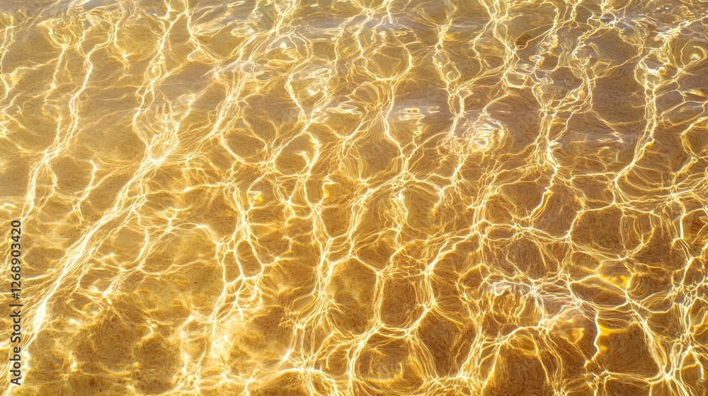 Aufkleber Captivating abstract background depicting a mesmerizing flow of shimmering golden waves and ripples creating a serene and visually striking liquid motion effect