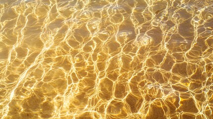 Captivating abstract background depicting a mesmerizing flow of shimmering golden waves and ripples creating a serene and visually striking liquid motion effect