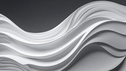 Obraz premium Stylish and modern minimalist seamless white wave texture pattern background with monochromatic color scheme. Abstract White Wave Forms background