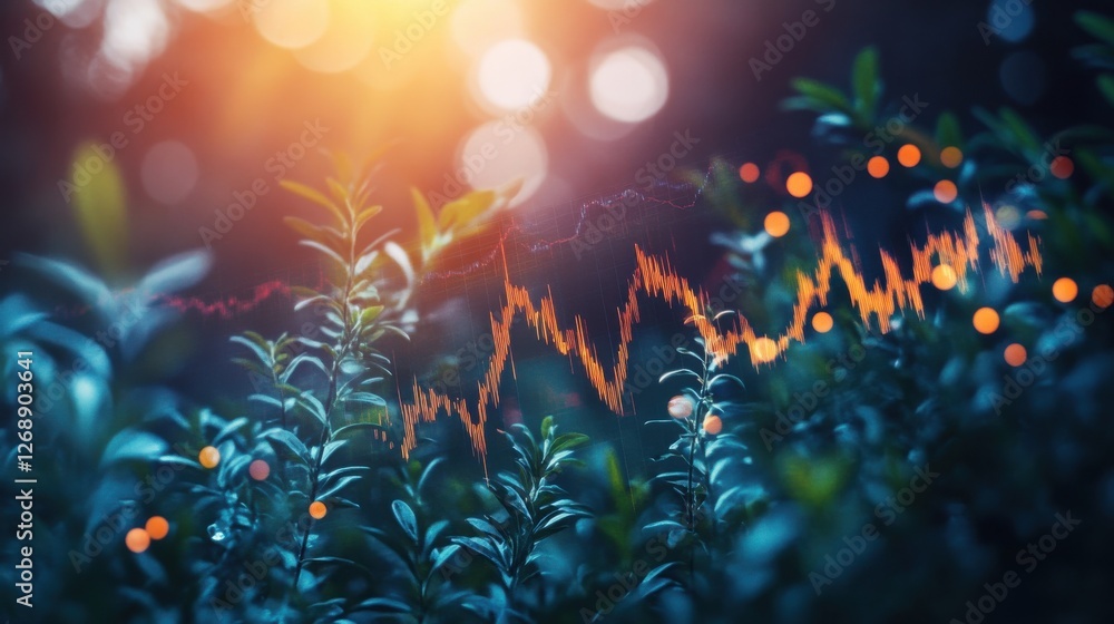 Aufkleber dynamic layout displaying retirement savings metrics with an appealing natural backdrop and vibrant 