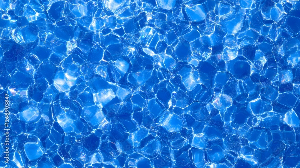 Aufkleber Captivating abstract background of clear blue water with mesmerizing ripples waves and shimmering reflections creating a visually soothing and refreshing scene