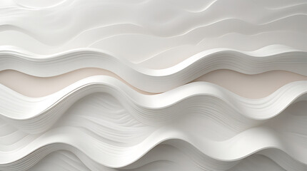 Fototapeta premium Stylish and modern minimalist seamless white wave texture pattern background with monochromatic color scheme. Abstract White Wave Forms background