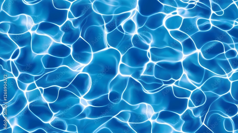 Aufkleber Captivating abstract background with shimmering wavy reflections and patterns on the surface of a tranquil blue swimming pool  Serene and peaceful aqua backdrop with a sense of depth and fluidity