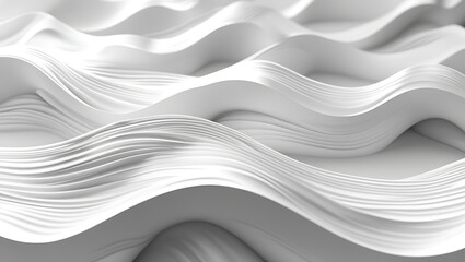 Obraz premium Stylish and modern minimalist seamless white wave texture pattern background with monochromatic color scheme. Abstract White Wave Forms background