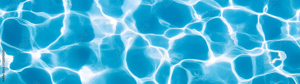 Poster Captivating abstract patterns and textures created by the gentle movement and reflection of water in serene shades of blue turquoise and aqua  This image conveys a sense of tranquility calmness