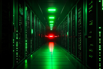 Fototapeta premium Futuristic Data Center with Server Racks