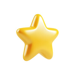 3D golden star isolated on white background