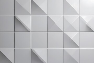 Abstract 3D background with white geometric pattern of square boxes with subtle gradient modern and elegant texture