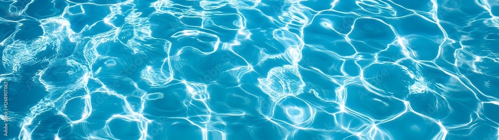 Poster Captivating Reflections in a Shimmering Swimming Pool   Mesmerizing Liquid Geometry and Iridescent Movements of Light and Water Create a Serene and Tranquil Atmosphere