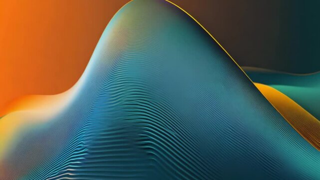 Abstract 3D-rendered digital artwork featuring smooth, flowing waves in blue and orange tones. Perfect for AI visuals, backgrounds, and futuristic designs.  
