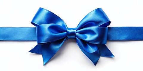 Elegant Blue Bow on White Background - Perfect for Invitations & Gifts