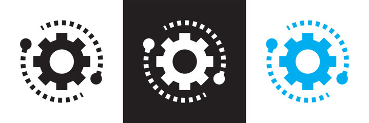 Abstract technical icon.  isolated on white and black background. Vector illustration. EPS 10