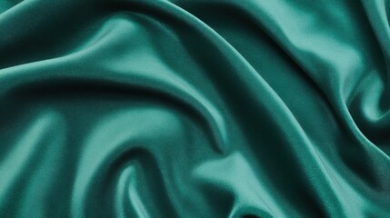 Obraz premium Deep emerald velvet fabric with soft folds showcases rich texture and luxurious ambiance in soft moody lighting