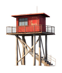 maritime watchtower isolated on white background 