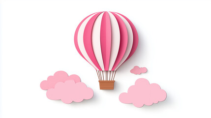 pink balloon isolated on white