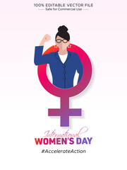 Women's Empowerment and Equality Sign Symbol Illustration for International Women's Day Celebration Concept.