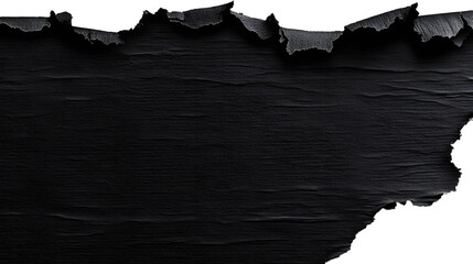 torn black pages with uneven texture edges. set of ripped black paper sheets png isolated on transparent background. document or newspaper mockup.