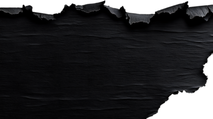 torn black pages with uneven texture edges. set of ripped black paper sheets png isolated on transparent background. document or newspaper mockup.