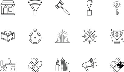 Business Strategy Icons Sales, Marketing, Success, and Growth