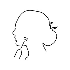 Anti aging skin care icon,facial wrinkles line icon