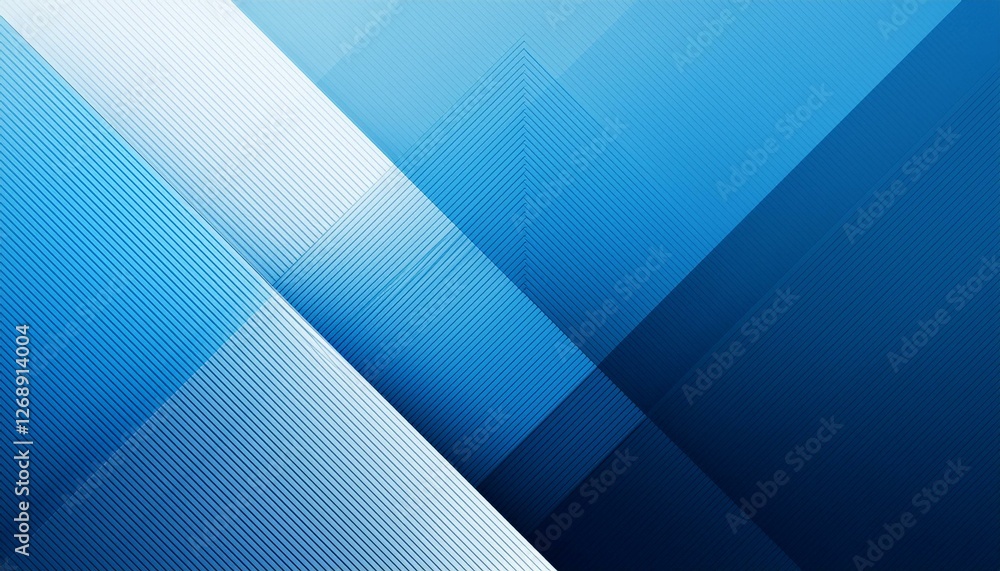 Poster modern abstract blue background design with layers of textured white transparent material in triangl