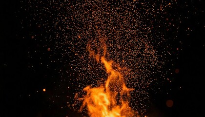 舞い上がる火の粉　闇に輝く炎の瞬間　背景