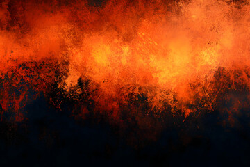 Fiery flames, textured with an orange hue against a dark background. 