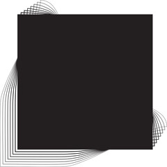 Obraz premium Square blend emblem curved line with frame
