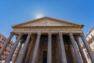 The Pantheon (Temple of all the gods) was a former roman temple and a church (Basilica of St. Mary and the Martyrs) in Rome, Italy 