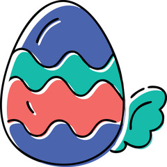 Doodle-style illustration of colorful decorated Easter eggs for Easter.