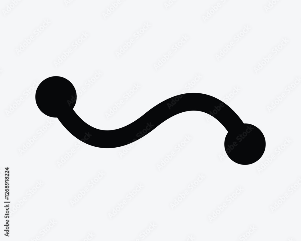 Poster connecting points connect link two path dots destination connector curve winding connection icon sig